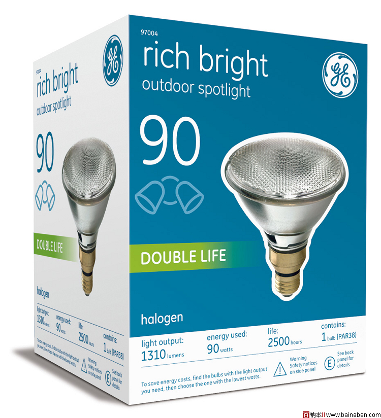 GE公司的节能灯包装设计欣赏