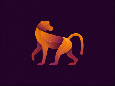 重叠渐变效果动物logo设计欣赏-百衲本